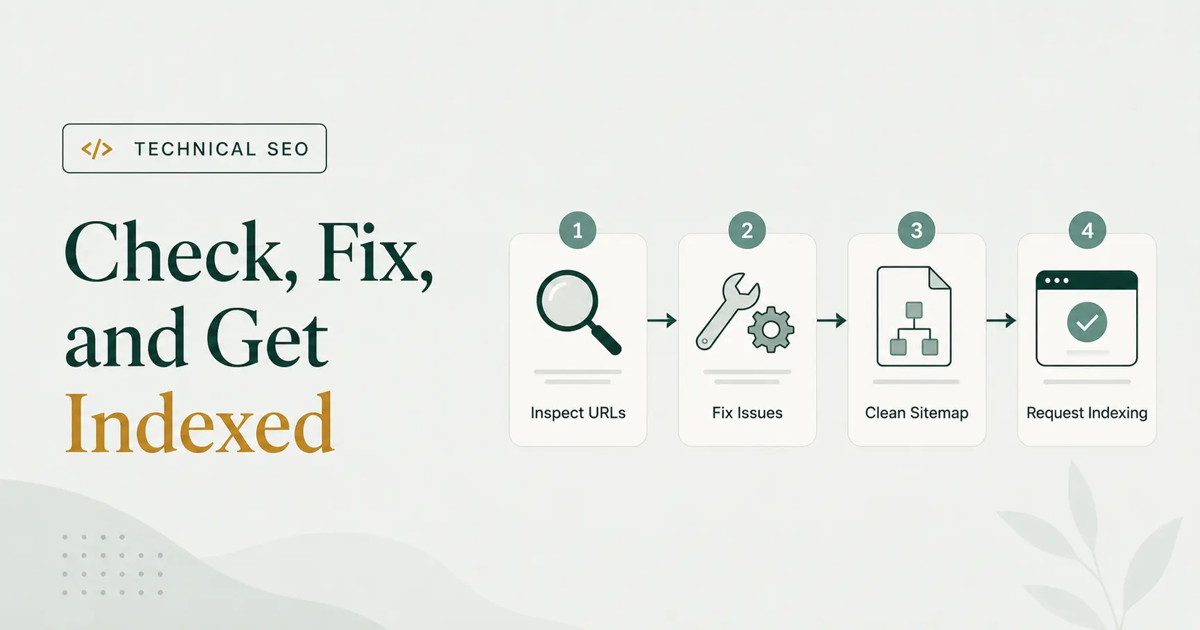 Technical SEO workflow to check, fix, validate, and monitor unindexed sitemap URLs