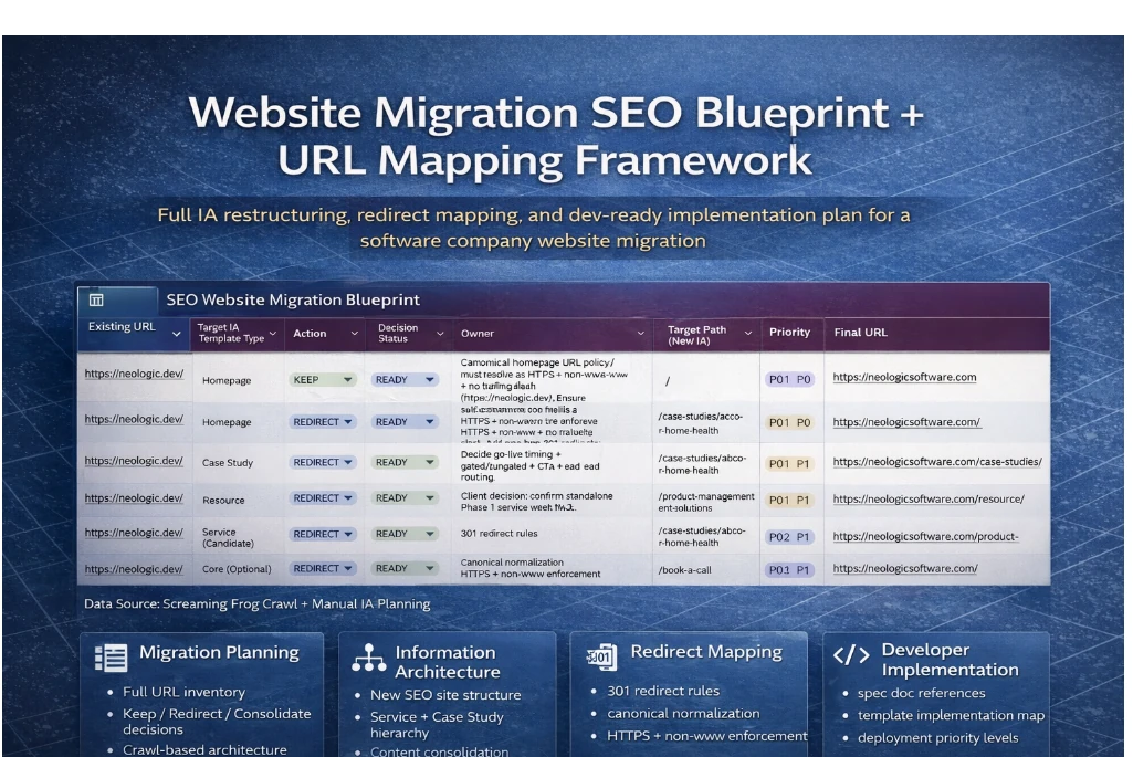 Website migration SEO and redirect mapping